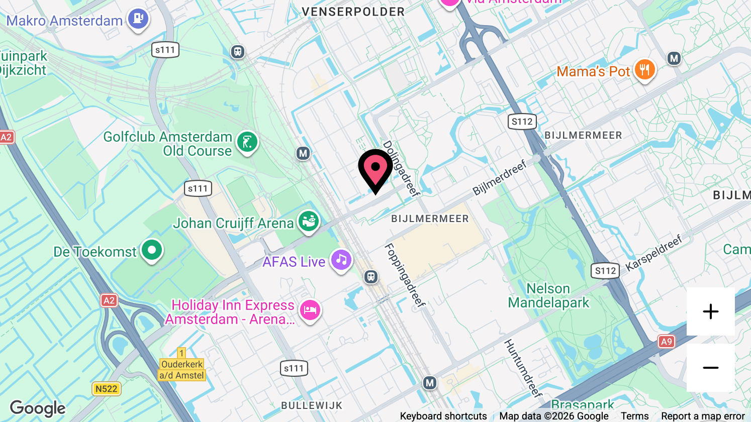 Map showing the location of the Corry Tendeloo Building