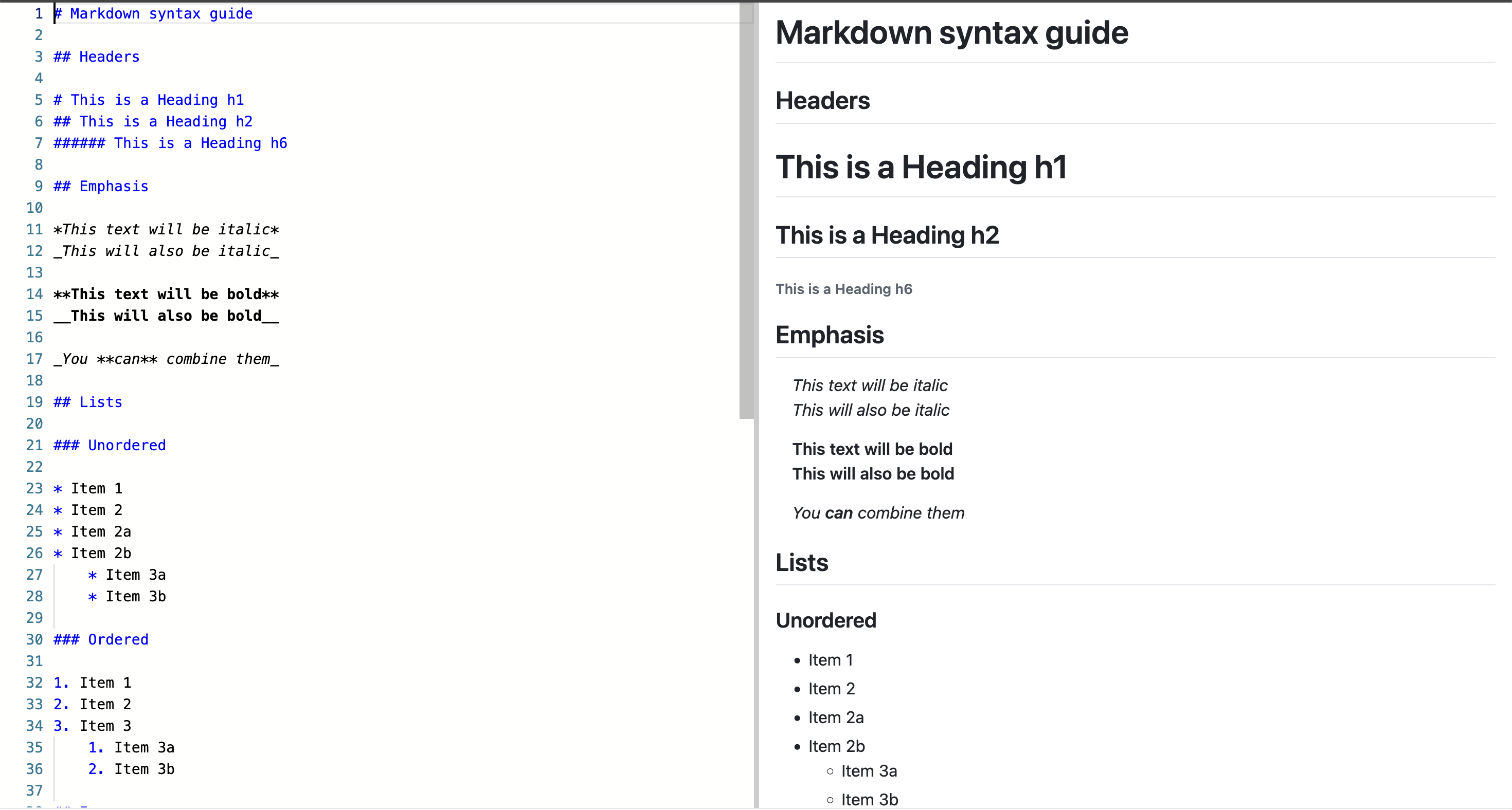 example of the markdown syntax